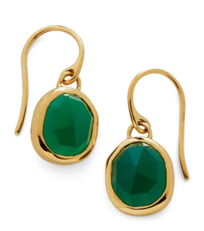 Monica Vinader Gold Vermeil And Green Onyx Siren Earrings