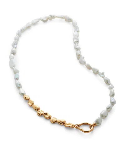 Monica Vinader Gold Vermeil And Keshi Pearl Necklace