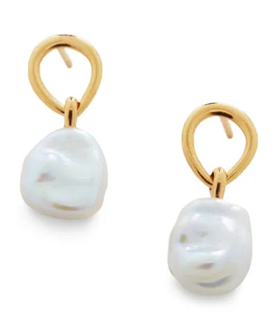 Monica Vinader Gold Vermeil And Keshi Pearl Nura Drop Earrings