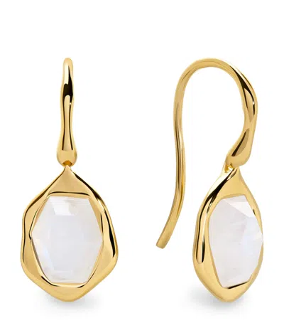 Monica Vinader Gold Vermeil And Moonstone Odyssey Earrings In White