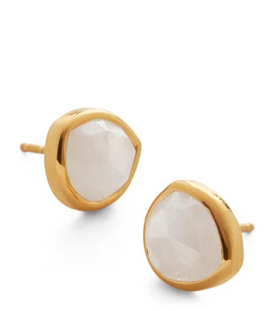 Monica Vinader Gold Vermeil And Moonstone Siren Stud Earrings