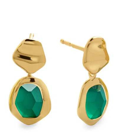 MONICA VINADER GOLD VERMEIL AND ONYX ODYSSEY EARRINGS