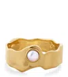 Monica Vinader Gold Vermeil And Pearl Capri Stacking Ring In Gold