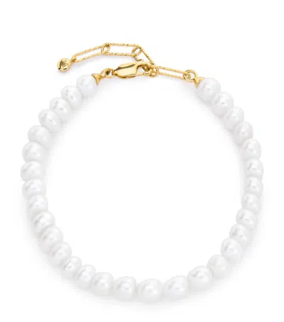 Monica Vinader Gold Vermeil And Pearl Nomade Bracelet