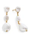 Monica Vinader Gold Vermeil And Pearl Nura Drop Earrings In White