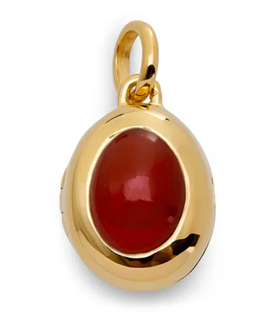 Monica Vinader Gold Vermeil And Red Onyx January Birthstone Locket