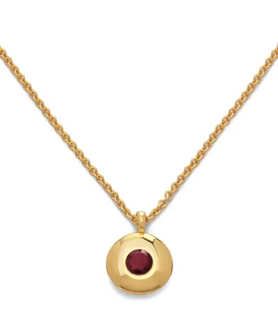 Monica Vinader Gold Vermeil And Ruby July Birthstone Necklace In Pattern