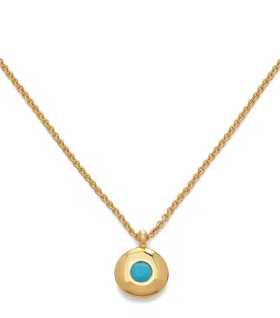 Monica Vinader Gold Vermeil And Turqouise May Birthstone Necklace