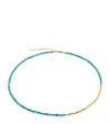 Monica Vinader Womens Yellow Gold Mini Nugget 18ct Yellow Gold-plated Vermeil Sterling-silver And Tu In Blue