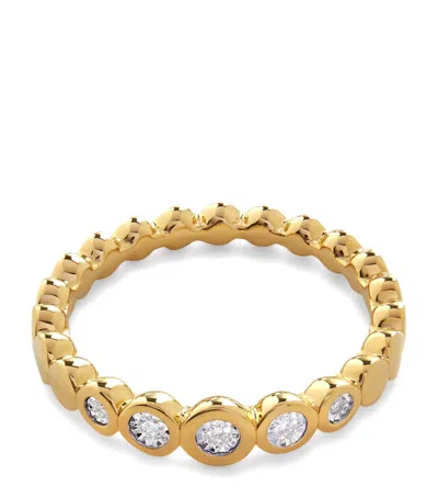Monica Vinader Gold Vermeil And White Diamond Half Eternity Ring