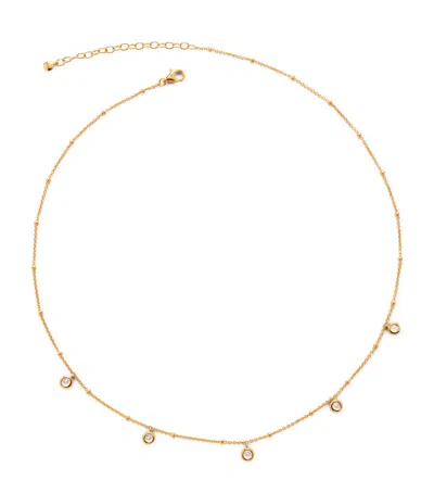 Monica Vinader Gold Vermeil And White Topaz Mini Gemstone Chain Necklace