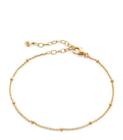 Monica Vinader Gold Vermeil Beaded Chain Bracelet In Blue