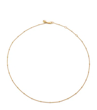 Monica Vinader Gold Vermeil Beaded Chain Necklace In Brown