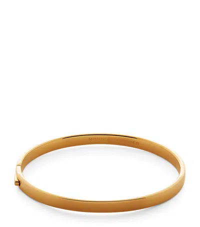 Monica Vinader Gold Essential Bangle In 18ct Gold Vermeil On Silver