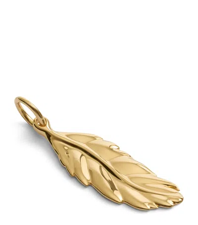 Monica Vinader Gold Vermeil Feather Pendant