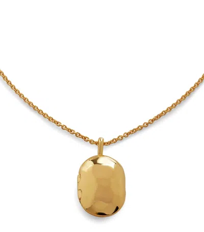 Monica Vinader Gold Vermeil Havana Locket Chain Necklace In Red