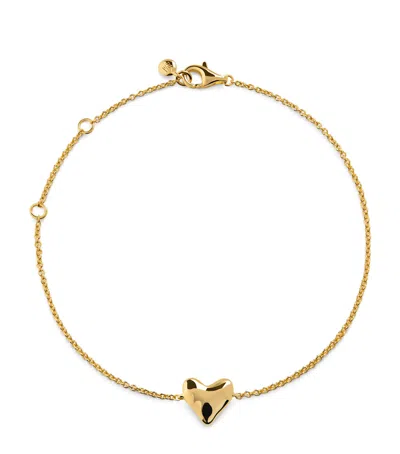 Monica Vinader Gold Heart Chain Bracelet In 18ct Gold Vermeil