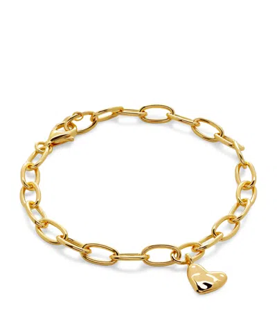 Monica Vinader Gold Vermeil Heart Charm Bracelet