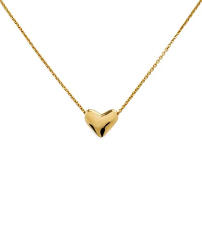 Monica Vinader Gold Vermeil Heart Necklace In Brown