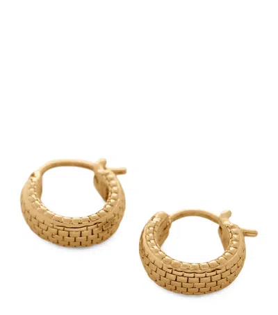 Monica Vinader Gold Vermeil Heirloom Huggie Earrings In Brown