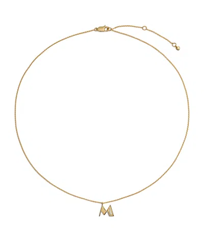 Monica Vinader Gold Vermeil M Initial Necklace