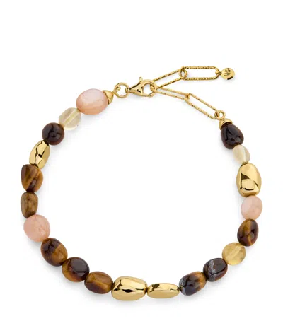 Monica Vinader Gold Vermeil Multi Gemstone Rio Beaded Bracelet In Purple