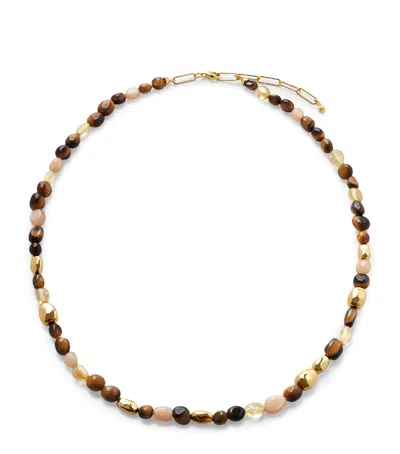Monica Vinader Gold Vermeil Multi Gemstone Rio Beaded Necklace