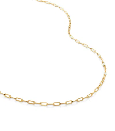 Monica Vinader Gold Vermeil Paperclip Chain Necklace In Brown