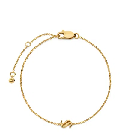Monica Vinader Gold Vermeil S Initial Chain Bracelet