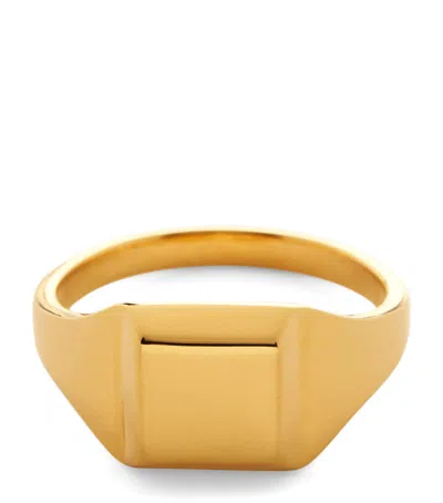 Monica Vinader Gold Vermeil Signature Signet Ring