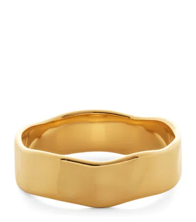 Monica Vinader Gold Vermeil Siren Me Ring In Brown