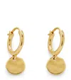 Monica Vinader Gold Vermeil Siren Muse Disc Huggie Earrings In Brown