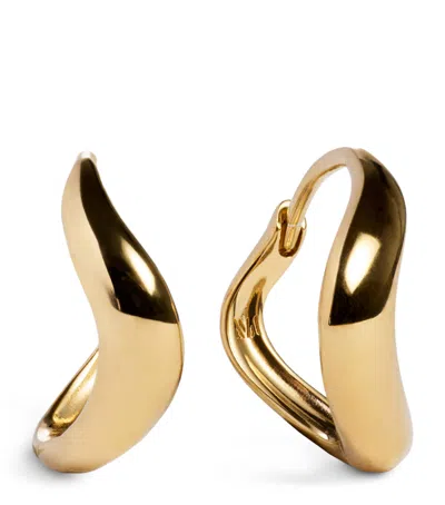 Monica Vinader Gold Vermeil Swirl Huggie Earrings