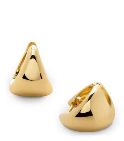 Monica Vinader Gold Tapered Small Hoop Earrings In 18ct Gold Vermeil