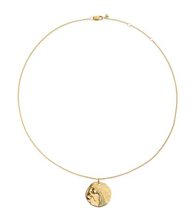 Monica Vinader Gold Vermeil Zodiac Aquarius Necklace In Pink