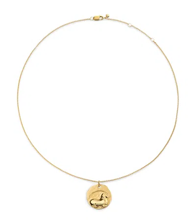 Monica Vinader Gold Vermeil Zodiac Aries Necklace In Orange