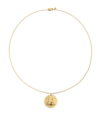 Monica Vinader Gold Vermeil Zodiac Cancer Necklace In Pink