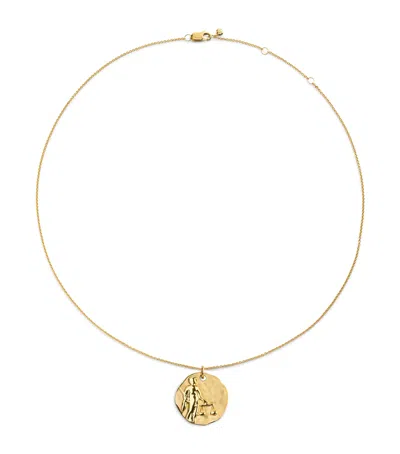 Monica Vinader Gold Vermeil Zodiac Libra Necklace In Pink