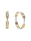 Monica Vinader Womens Signature Link 18ct Yellow Gold Vermeil Hoop Earrings In Gold
