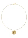 Monica Vinader Womens Aquarius Zodiac 18ct Yellow Gold Vermeil Pendant Necklac In Gold
