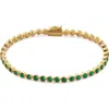 Monica Vinader Gold Gemstone Essential Tennis Bracelet Green Onyx In 18k Gold Vermeil