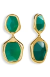 Monica Vinader Green Onyx Drop Cocktail Earrings In Multi