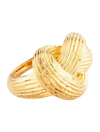 Pre-owned Monica Vinader Groove Chunky Knot Ring In Multicolor