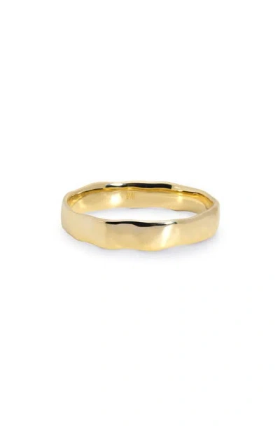 Monica Vinader Hammered Band Ring In Gold
