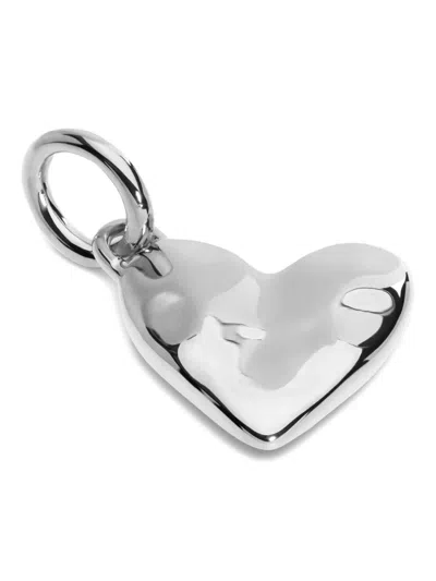 Monica Vinader Hammered Heart-pendant Necklace In Metallic
