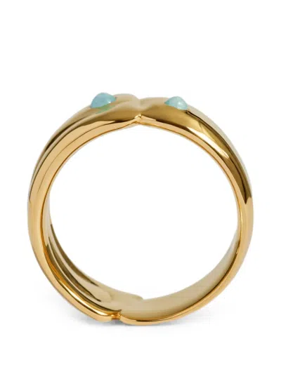 Monica Vinader Hammered Ring In Gold