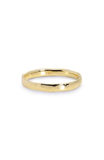 Monica Vinader Hammered Slim Band Ring In Gold