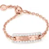 Monica Vinader Havana Bar Friendship Chain Ring In Rose Gold/diamond