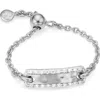 Monica Vinader Havana Bar Friendship Chain Ring In Silver/diamond