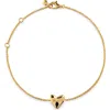 Monica Vinader Gold Heart Chain Bracelet In 18ct Gold Vermeil